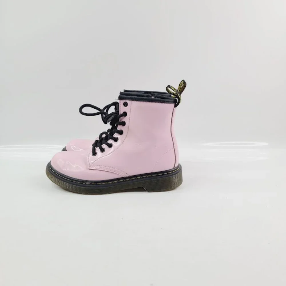 Dr. Martens Girl's Pink 1460 Leather Lace‎ Up Classic Ankle Moto Boot Size 1